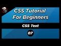 CSS Tutorial for Beginners 7 CSS Text - Nedlsalah