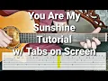 Download Lagu You Are My Sunshine - Johnny Cash Easy Chords and Fingerstyle Guitar Tutorial with Tabs on Screen