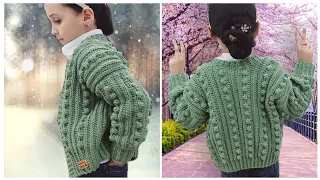 كروشيه سويت شيرت جاكيت سهل جدا للميتدئين قطعة واحدة بدون حردات بناتي وسيدات Crochet A Cute Cardigan 