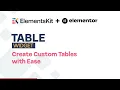 Perfect Tables with Super Responsiveness ElementsKit Addon for Elementor WordPress 2025