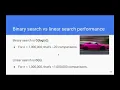 CS3A Week 10 Binary search interface and performance