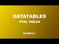 Responsive HTML Tables using DataTables - Example 1