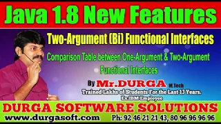 Java 8 Comparison Table between One Argument Two Argument Functional Interfaces