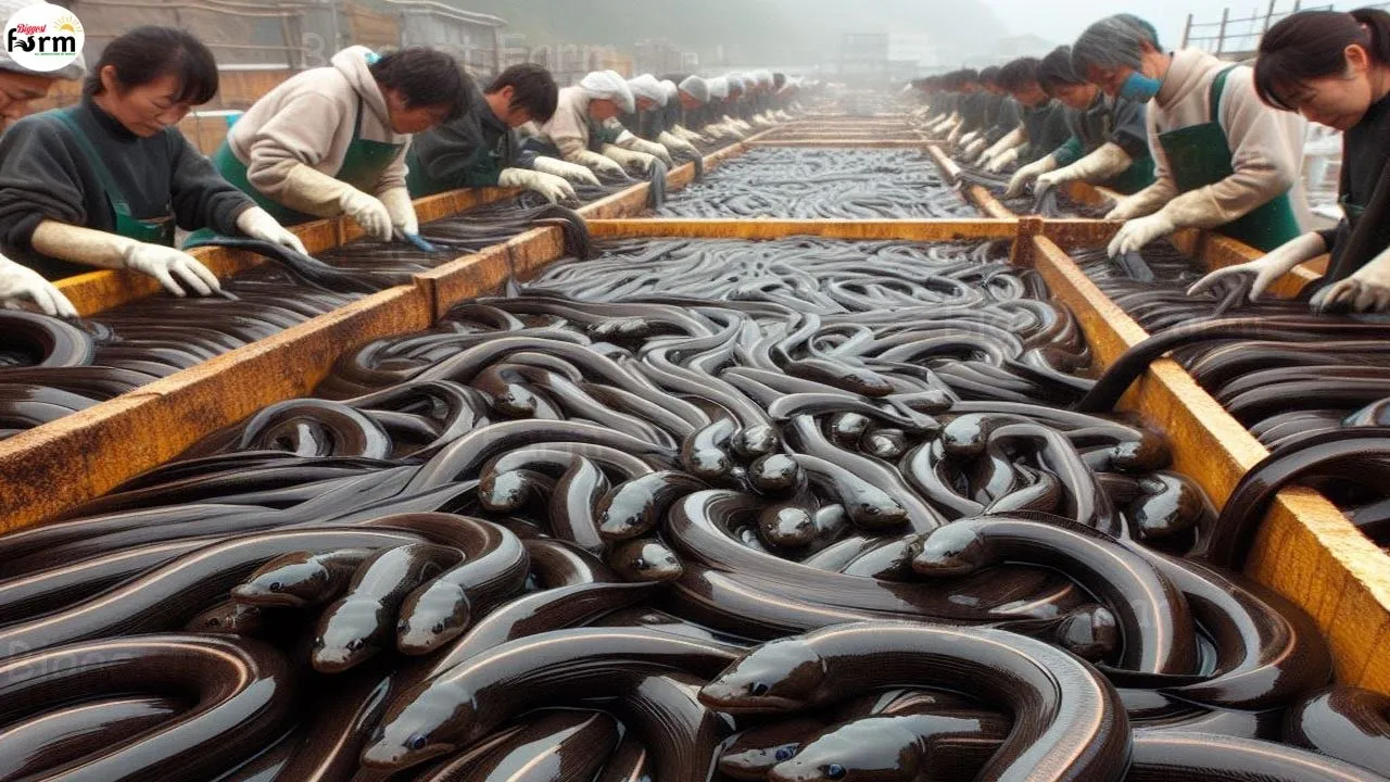 Outline Video Japan Eel Farm - Japanese Farmer Raise Millions of Eels for Meat This Way