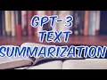 OpenAI GPT-3 Text Summarization with text davinci 003 Summary for a research paper Code Tutorial
