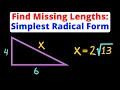 Find The Missing Triangle Length - Write in Simplest Radical Form Geometry Eat Pi