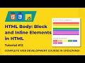What is Inline Elements and Block Level Elements in HTML Web Development Tutorial
