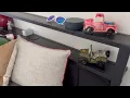 OLEVS Full Size Bed Frame with Smart LED Lights Charging Station - Modern Platform Bed