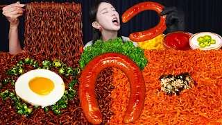 불닭볶음면 ❤️ 짜장라면 🖤 킬바사 소세지 먹방 The Best Combination! Buldak, Jajangmyeon & Kielbasa Sausage Ssoyoung