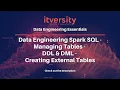 Data Engineering Spark SQL - Managing Tables