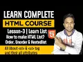 Learn HTML Lesson 6 How to Make a List Order Unorder Nested List