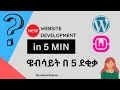 website development in 5 min