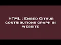 HTML Embed Github contributions graph in website