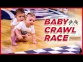 Baby Crawl Race Babies Compete Crawling Competition Super Kids Funny Game