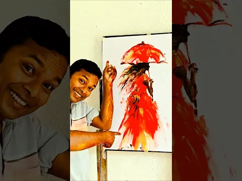 Colourful Umbrella with Girl drawing #art #howto #artwork #trending #diy #viral #short #viralvideo