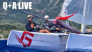 High wind gybes discussed and other cat sailing questions answered Q+A Live