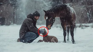 When a mother horse brings her foal to a man, what happens next will amaze you!