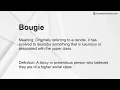 Bougie Meaning
