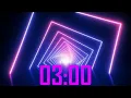 3 minute timer with electronic music