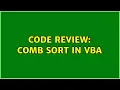 Code Review Comb Sort in VBA