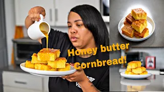 The BEST Honey Butter Cornbread | Easy Recipe Homemade!