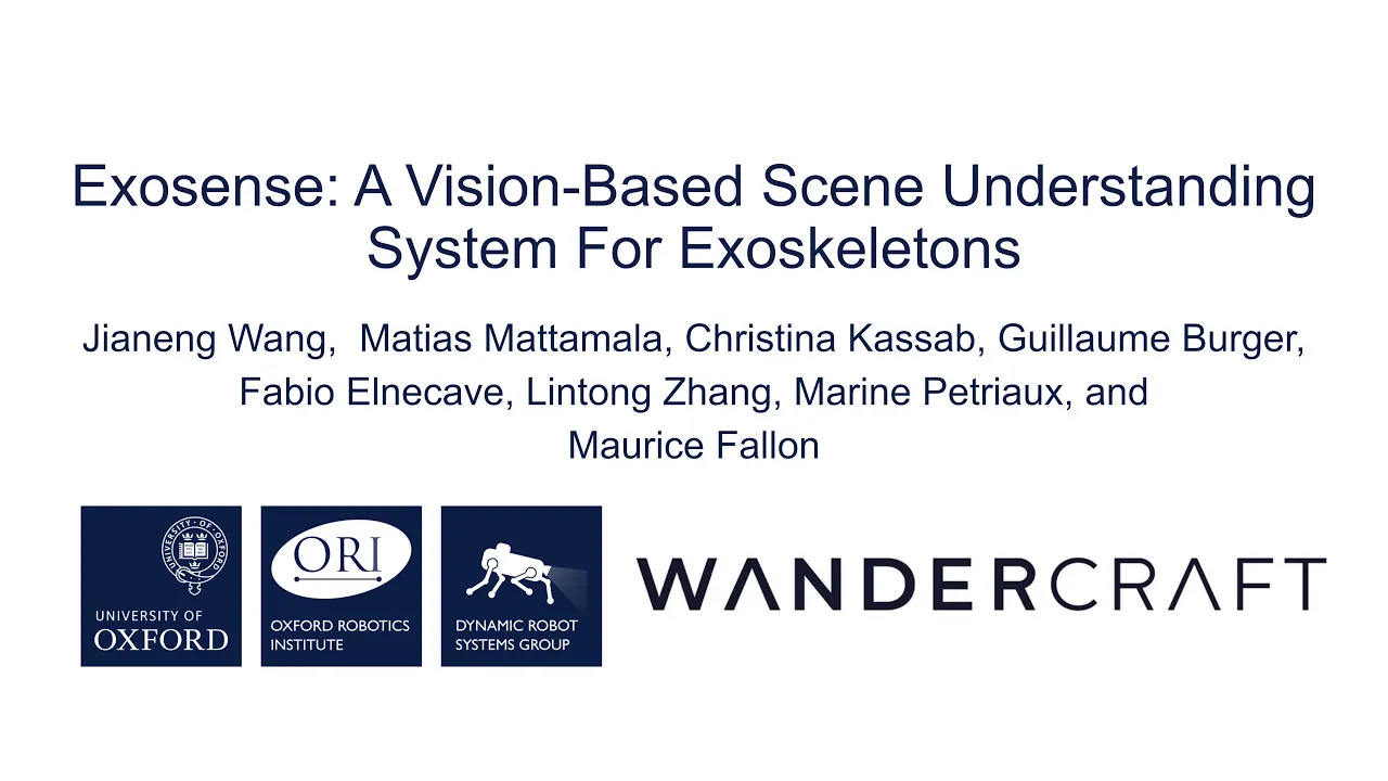 Exosense: A Vision-Based Scene Understanding System For Exoskeletons