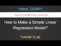 Simple Linear Regression Supervised Machine Learning R Data Science Tutorial 11 a