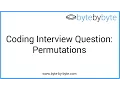 Interview Question Permutations