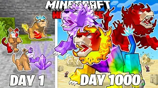 I Survived 1000 Days as an ELEMENTAL LION in HARDCORE Minecraft