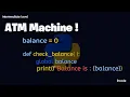 ATM Machine Project In Python intermediate level ihcode