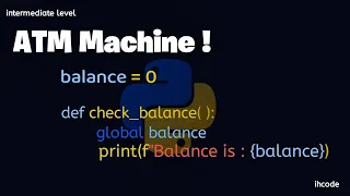 ATM Machine Project In Python intermediate level ihcode