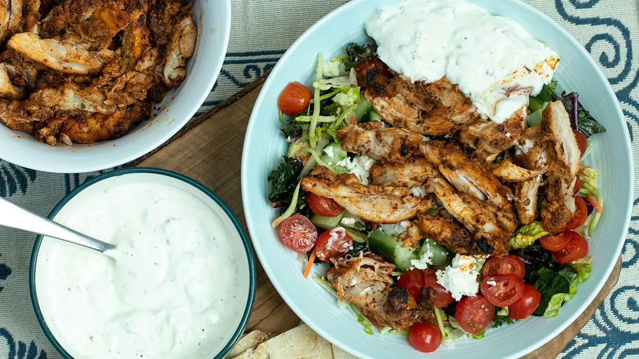 Greek Style Chicken Gyro Bowls