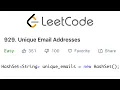 LeetCode Unique Email Addresses Solution Explained - Java