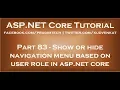Show or hide navigation menu based on user role in asp net core