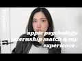 psychology P diaries the appic psychology internship match my experience and advice