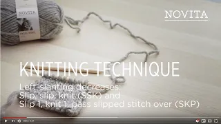 Novita New to Knitting Workshop SSK and SKP decreases left-slanting