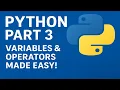 Python Tutorial Part 3 Variables Comments Arithmetic Operators Data Types String Int Float