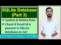 SQLite Database Tutorial Android Studio Delete and Update Data in SQLite Database CRUD Hindi