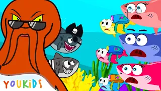 Giant Octopus Chase! 🐙 Baby Shark & Family Escape? | YouKids