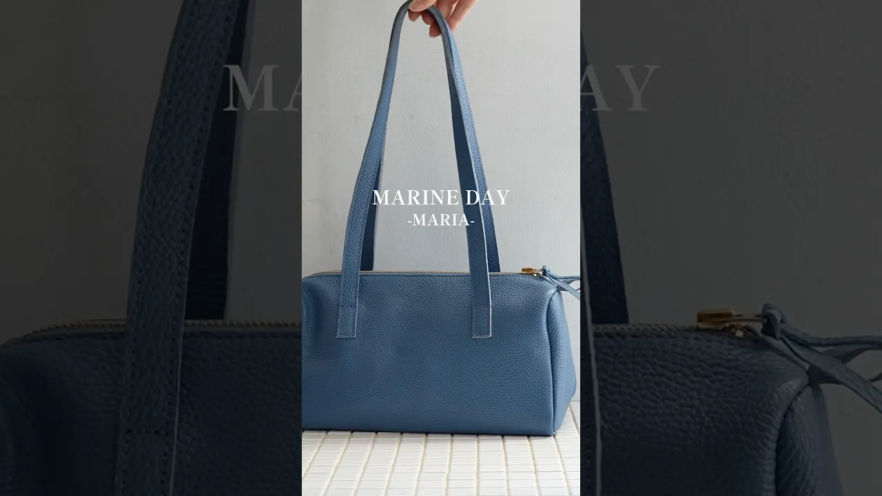 MARINE DAY シュリンクレザーボストンバッグ