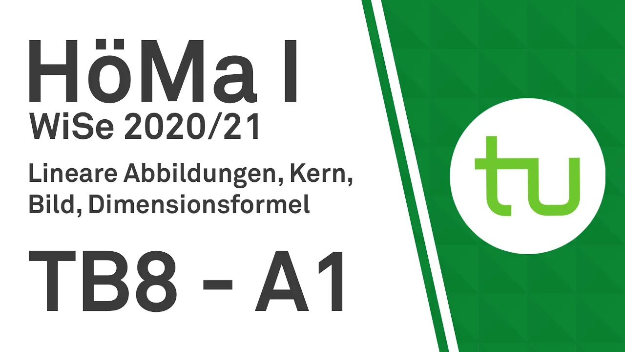 Lineare Abbildungen, Kern, Bild, Dimensionsformel - TU Dortmund, Höhere Mathematik I (BCI/BW/MLW)