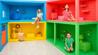 ¡Reto de Cuartos LEGO por Colores! Los Niños Decoran y Construyen