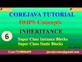 Core java OOPS Concepts -6 INHERITANCE Super Class Instance Static By Ratan Sir
