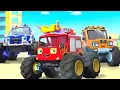 Fire Truck to the Rescue Rescue Team Monster Truck Car Cartoon BabyBus - Cars World