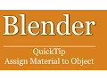 QuickTip - Blender Objekt Material zuweisen Blender Tutorial Python Scripting