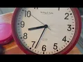 Wall Clock Red Modern Round Battery Operated Easy to Read Hang Operate Review