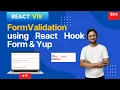 Master Form Validation in React Using React Hook Form Yup In Hindi