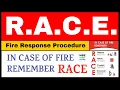 RACE Fire Response Procedure RACE Rule RACE Method In Case of Fire Remember RACE