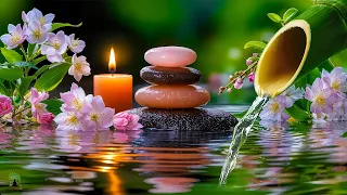 Relaxing Sleep Music Bamboo Water Fountain Nature Sounds Soothing Spa Piano Music Stress Relief