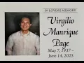 FUNERAL MASS VIRGILIO MANRIQUE PAGE